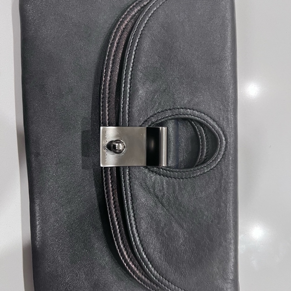 Marc Jacobs Clutch bag Blue with Black trim  leather Woman Authentic Used